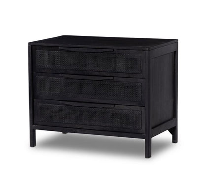 Dolores Cane 3-Drawer Nightstand (32")