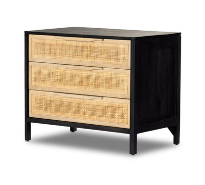 Dolores Cane 3-Drawer Nightstand (32")