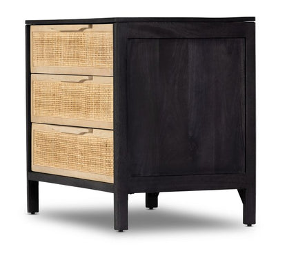 Dolores Cane 3-Drawer Nightstand (32")