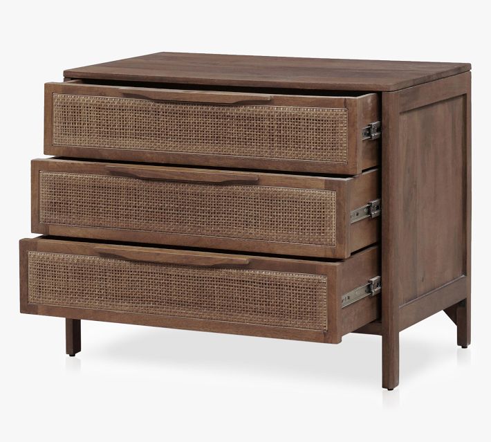 Dolores Cane 3-Drawer Nightstand (32")