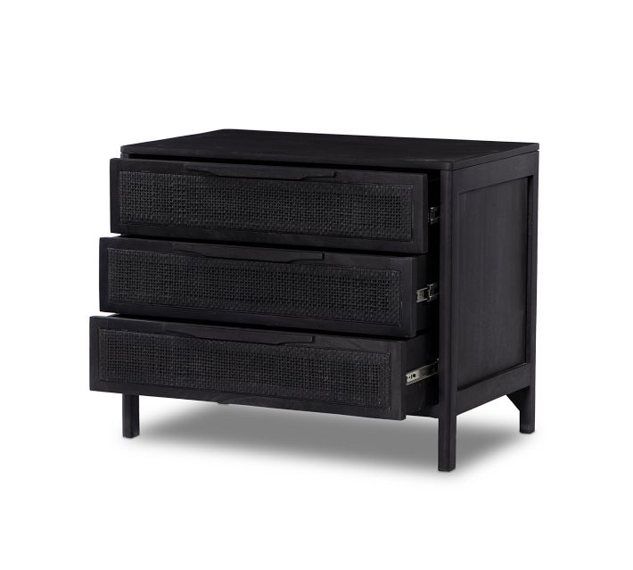 Dolores Cane 3-Drawer Nightstand (32")