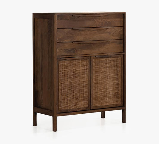 Dolores Cane 3-Drawer Tall Dresser (33.5")