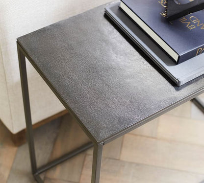 Duke Rectangular Metal Side Table (14")