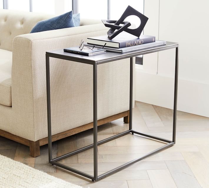 Duke Rectangular Metal Side Table (14")