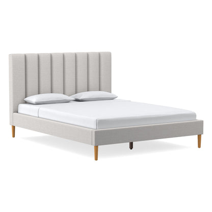 Emmett Channeled Bed - Wood Legs