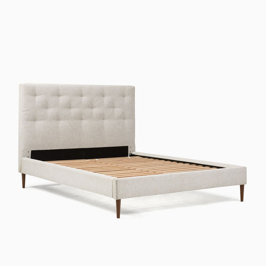 Emmett Tufted Bed - Wood Legs