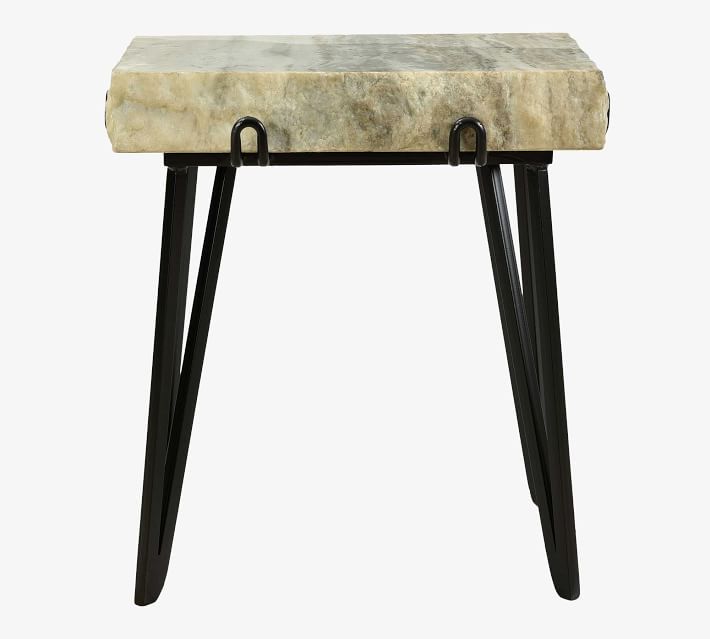 Esquimalt Square Marble End Table (19")