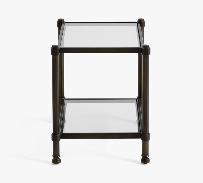 Everson Square Glass Side Table (22.5")