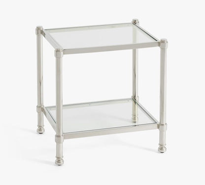 Everson Square Glass Side Table (22.5")