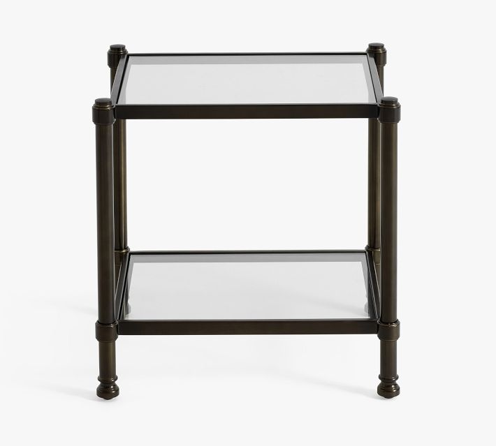 Everson Square Glass Side Table (22.5")