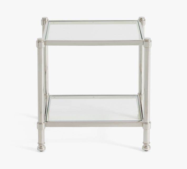 Everson Square Glass Side Table (22.5")