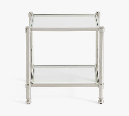 Everson Square Glass Side Table (22.5")