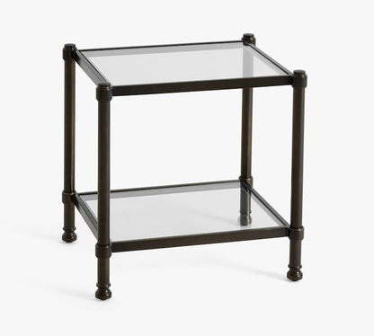 Everson Square Glass Side Table (22.5")