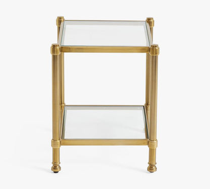 Everson Square Glass Side Table (22.5")