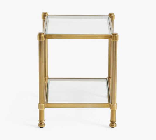 Everson Square Glass Side Table (22.5")