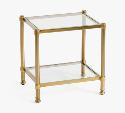 Everson Square Glass Side Table (22.5")