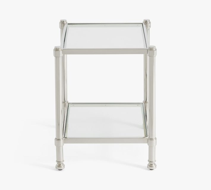 Everson Square Glass Side Table (22.5")