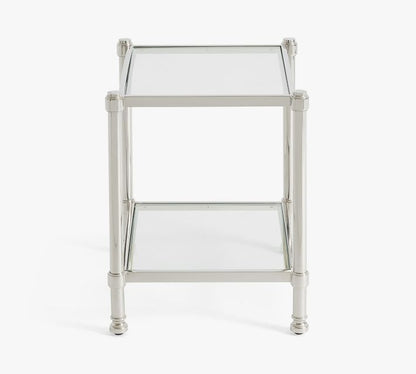 Everson Square Glass Side Table (22.5")