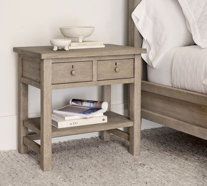 Farmhouse 2-Drawer Nightstand (28.5")