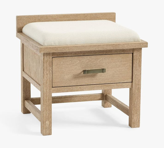 Farmhouse Upholstered Dresser Seat By Michael Graves Design