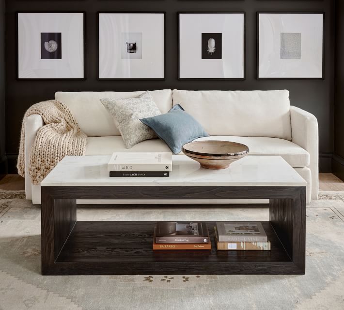 Folsom Rectangular Marble Coffee Table (53")