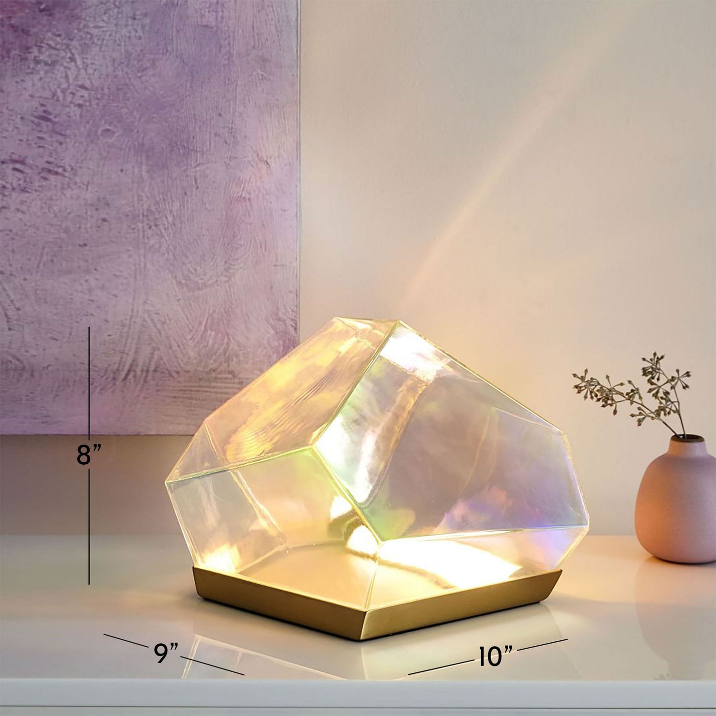 Glass Gem Led Table Lamp (8")