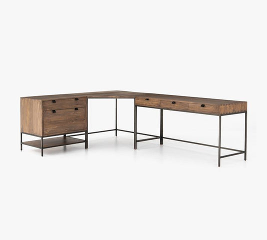 Graham Corner Desk With File Cabinet (101.5")