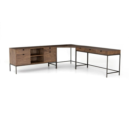 Graham Corner Desk With Filing Credenza (101.5")