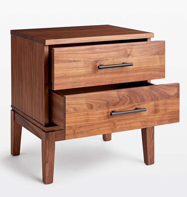 Hosford Walnut 2-Drawer Nightstand