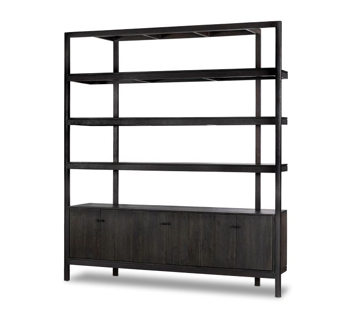 Hughes Wide Bookcase With Cabinets (84")