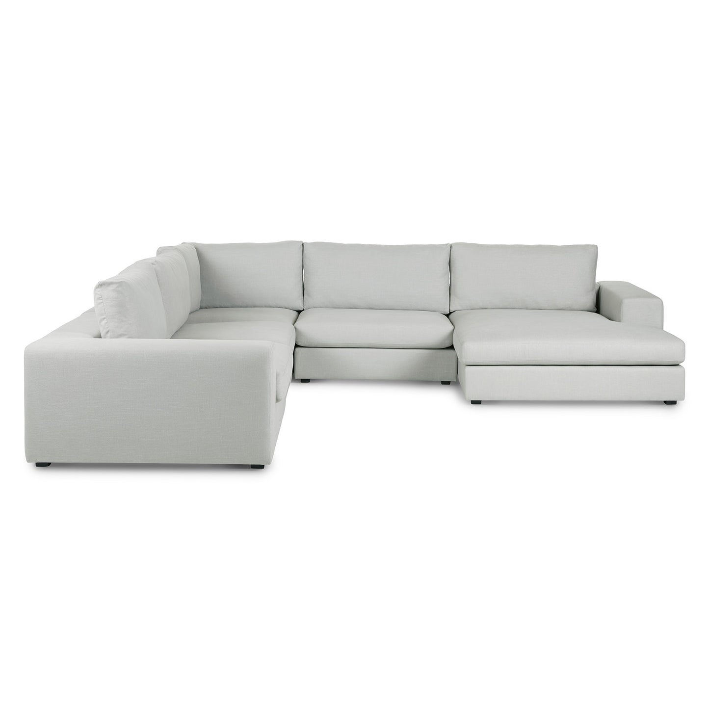 Beta 133.5" Right Modular Conversational Sectional - Welsh Gray