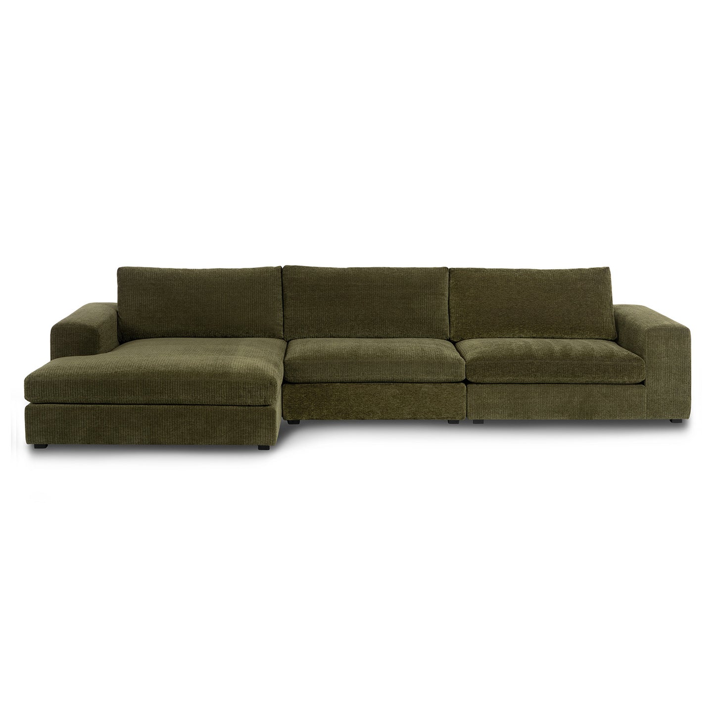 Beta 137.5" Left Modular Chaise Sectional - Cypress Green