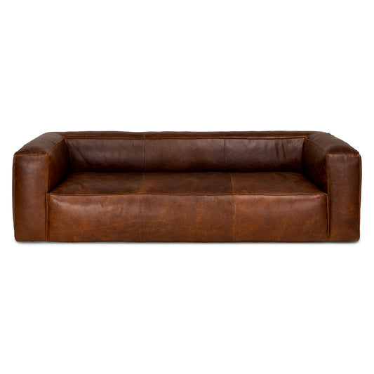 Cigar 92" Leather Sofa - Rawhide Brown