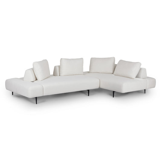 Divan 123" Right Sectional - Quartz White