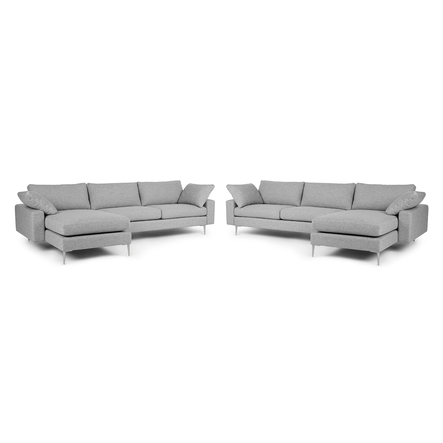 Nova 114" Reversible Sectional - Winter Gray