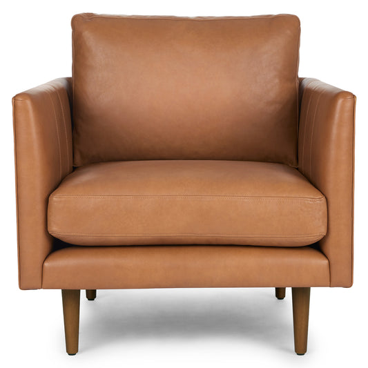 Burrard 32" Leather Lounge Chair - Bella Caramel