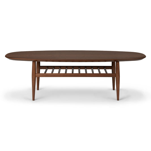 Lenia Walnut Oval Coffee Table