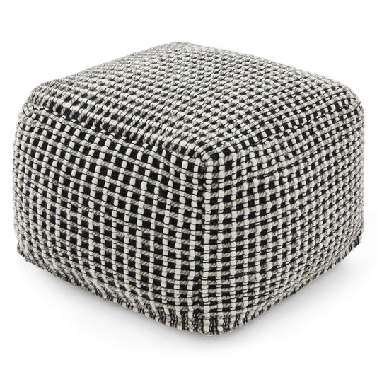 Ren Black Weave Pouf