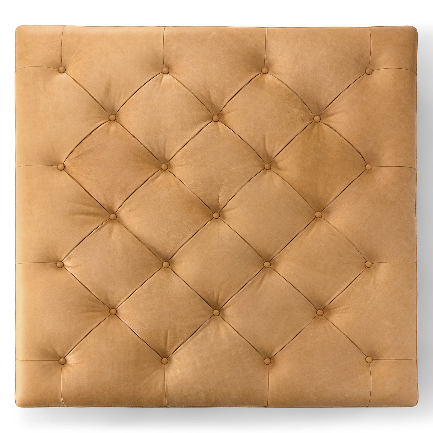 Tablet 47" Leather Square Ottoman - Charme Tan