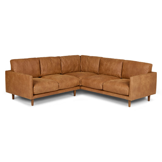 Nirvana 88" Leather Corner Sectional - Dakota Tan