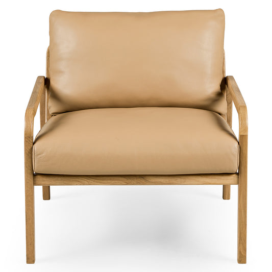 Kirkby 30" Leather Lounge Chair - Roam Tan