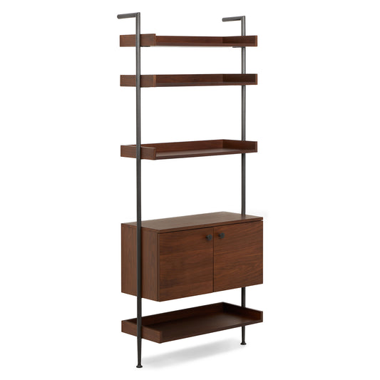 Newberry Walnut Wide Bookcase