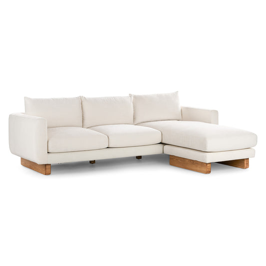 Kalok 92" Reversible Sectional - Jasmine Ivory