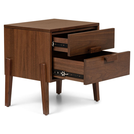 Vireo Walnut 2-Drawer Nightstand