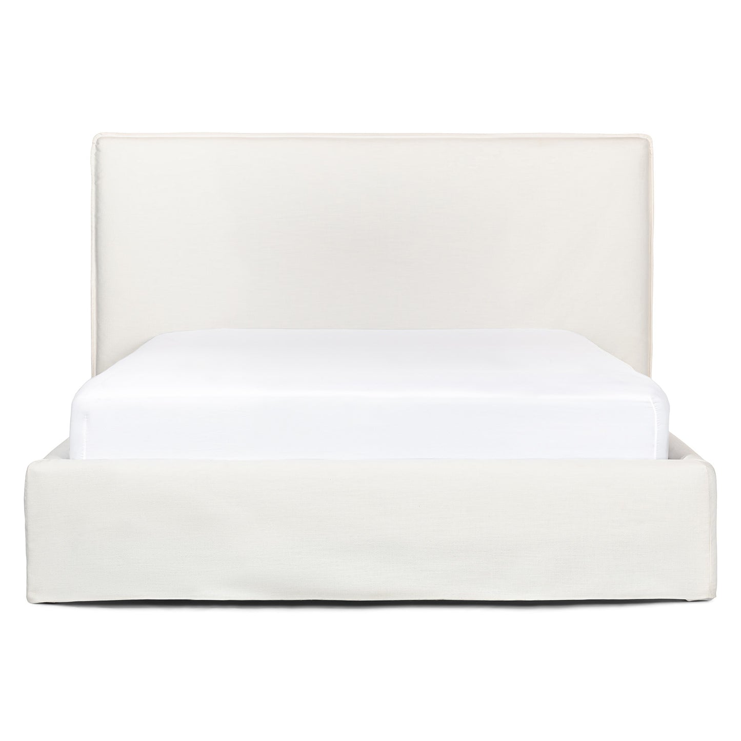 Saba Boulevard White Queen Slipcover Bed