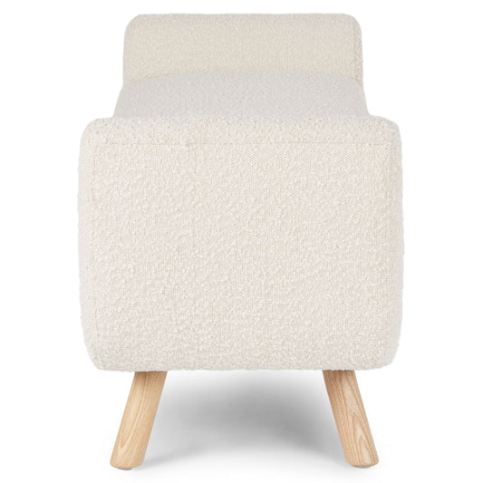 Gabriola Ivory Bouclé Bench
