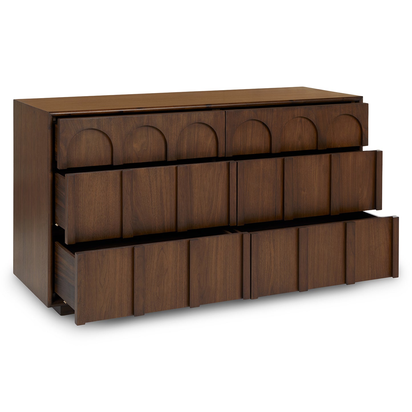 Prima Walnut 6-Drawer Double Dresser