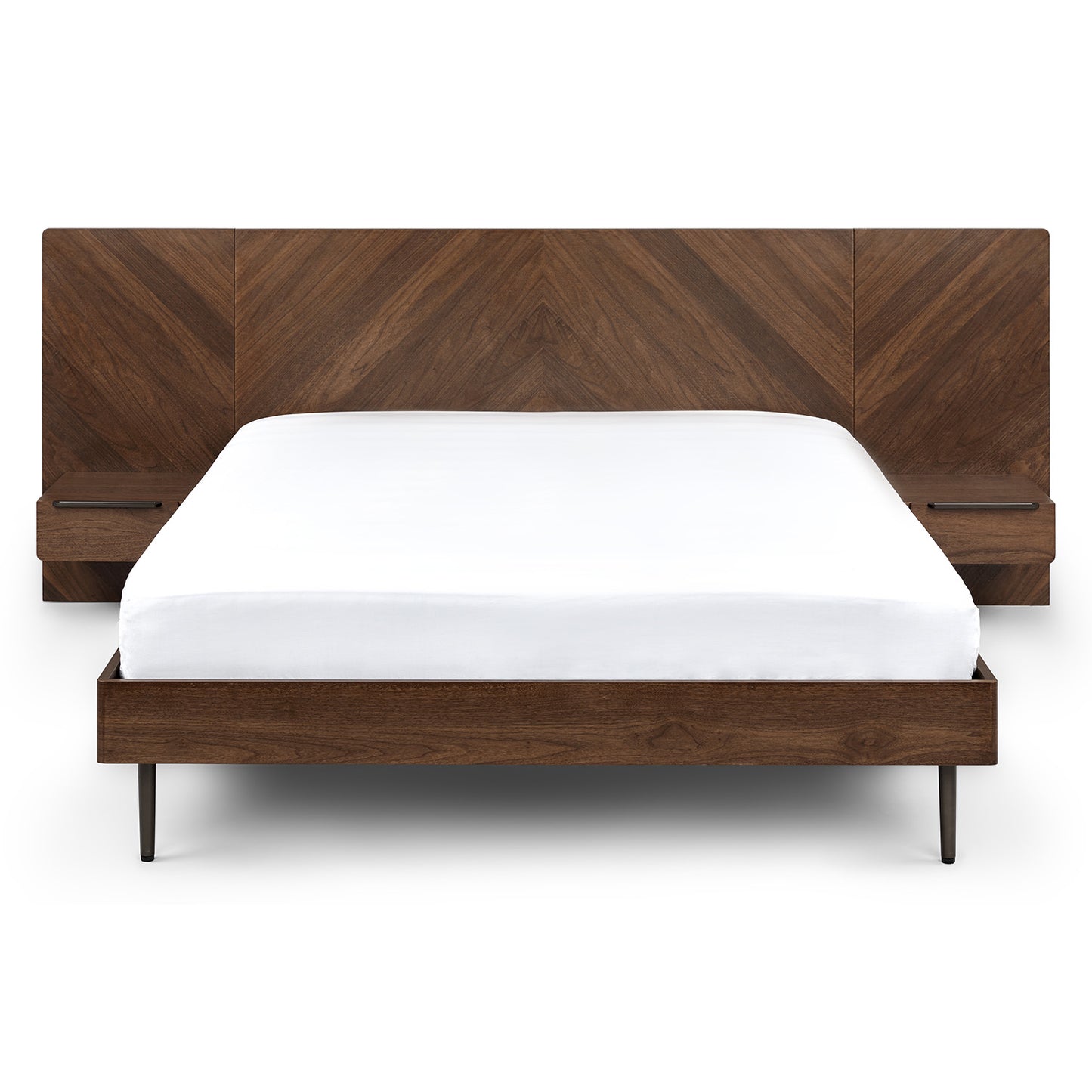 Nera Walnut Queen Bed With Nightstands