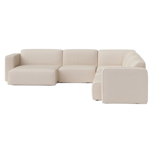 Sanna 129" Left Conversational Modular Sofa - Magnet Ivory