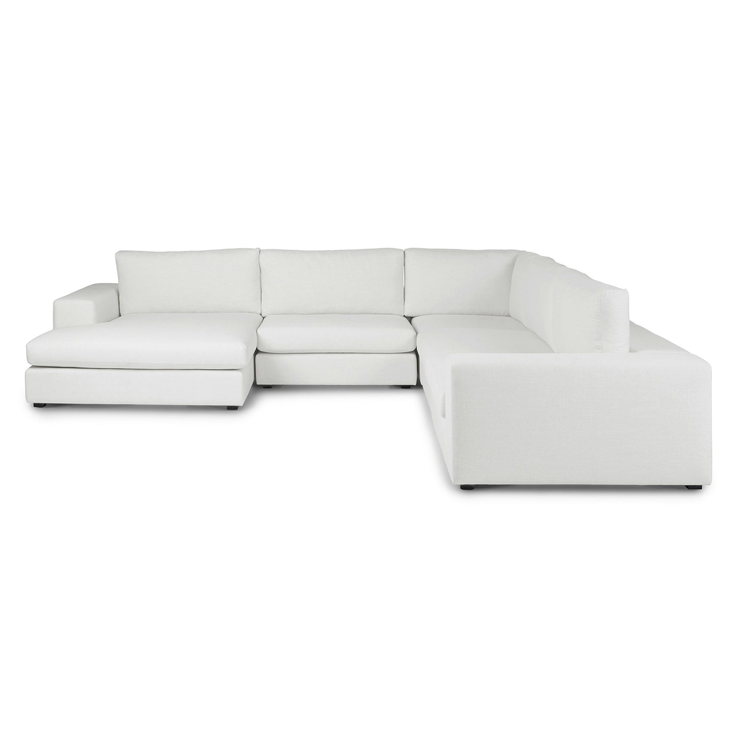 Beta 133.5" Left Modular Conversational Sectional - Quartz White